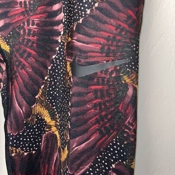 Nike Pro Dri-Fit Multi Color Bird Print Athletic Gym Yoga Leggings Size Small - Picture 4 of 11